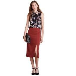 Anthropologie Maeve Petalsilk Tie Blouse Size 6 Long Sleeve Silky Top- Pre-Owned